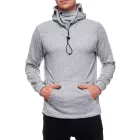 trendi férfi hooded Pulóver  integrated face álarc. pulóver pulóver 19139 szürke Melange Méret: 3XL