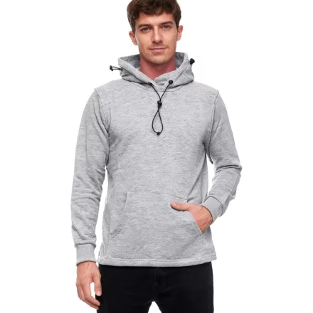 trendi férfi hooded Pulóver  integrated face álarc. pulóver pulóver 19139 szürke Melange Méret: L
