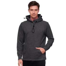   trendi hooded Pulóver for férfi  integrated face álarc. pulóver pulóver 19139 Anthracite Melange Méret: L