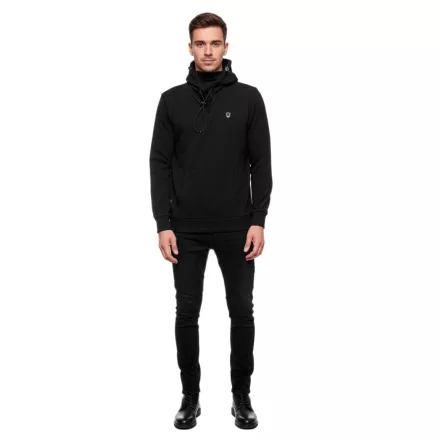 férfi sporty pulóver  a cool kapucni, Pulóver, hooded pulóver 19140, fekete Méret: 3XL