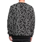 egyedi férfi pulóver  Lánc-minta design, kerek nyakú Pulóver 19141 fekete Méret: 2XL