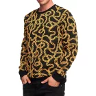 egyedi férfi pulóver  Lánc-minta design, kerek nyakú Pulóver 19141 sárga Méret: XL