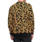 egyedi férfi pulóver  Lánc-minta design, kerek nyakú Pulóver 19141 sárga Méret: XL