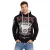 Cool férfi pulóver, hooded pulóver  rock print, Pulóver/pulóver 19148, fekete Méret: S