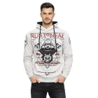 Cool férfi pulóver, hooded pulóver  rock print, Pulóver/pulóver 19148 szürke Méret: S