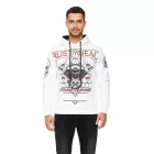Cool férfi pulóver, hooded pulóver  rock print, Pulóver/pulóver 19148, fehér Méret: L