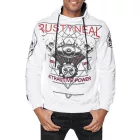 Cool férfi pulóver, hooded pulóver  rock print, Pulóver/pulóver 19148, fehér Méret: XL