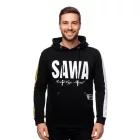 férfi sporty kapucnis pulóver  nagyméretű print és lettering elülső oldalán. pulóver pulóver 19154 fekete Méret: M