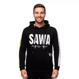   férfi sporty kapucnis pulóver  nagyméretű print és lettering elülső oldalán. pulóver pulóver 19154 fekete Méret: M