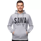 férfi sporty hooded Pulóver  nagyméretű print és lettering elülső oldalán. pulóver pulóver 19154 szürke Méret: 2XL