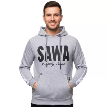 férfi sporty hooded Pulóver  nagyméretű print és lettering elülső oldalán. pulóver pulóver 19154 szürke Méret: 2XL