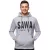 férfi sporty hooded Pulóver  nagyméretű print és lettering elülső oldalán. pulóver pulóver 19154 szürke Méret: 3XL