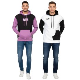   Hollister X Social Tourist férfi pulóver  Social Tourist Print, pamut Pulóver 365-352 in fekete/lila vagy fehér/fekete Méret: XL