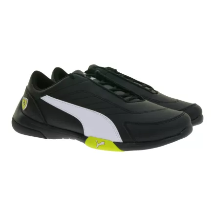 PUMA X Scuderia Ferrari SF Kart Cat III Női vagy Gyermek Sneaker Ferrari logóval Motorsport cipő 306219 05 Fekete/Fehér Méret:39