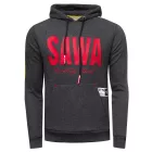 férfi sporty kapucnis pulóver  nagyméretű print és logo elülső oldalán. pulóver pulóver 19154 in fekete, anthracite, vagy szürke. Méret: S