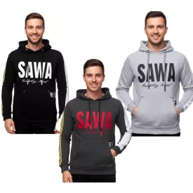   férfi sporty kapucnis pulóver  nagyméretű print és logo elülső oldalán. pulóver pulóver 19154 in fekete, anthracite, vagy szürke. Méret: XL