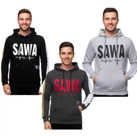 férfi sporty kapucnis pulóver  nagyméretű print és logo elülső oldalán. pulóver pulóver 19154 in fekete, anthracite, vagy szürke. Méret: XXL