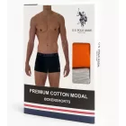 2 db U.S. POLO ASSN. Prémium Férfi Boxer alsó, Fenntartható Fehérnemű, 180 g/m², 134 68262 53696 501, Narancs/Szürke Melírozott Méret:XL