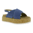Trendy LAZAMANI Iria női emelvény szandál - farmer Cross Straps -  Footbed, EVA talp LA33770 farmer/kék Méret: 37