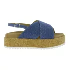 Trendy LAZAMANI Iria női emelvény szandál - farmer Cross Straps -  Footbed, EVA talp LA33770 farmer/kék Méret: 37