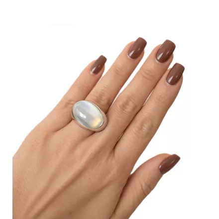 Calvin Klein női gyűrű  ovális-alakú kő, nemesacél gyűrű, finger gyűrű, KJ3QWR020107, ezüst Méret: 6