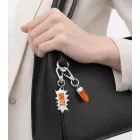 Urban Calvin Klein Downtown medál szett - nemesacél Pendants  kontrasztos  és UNITE Logo - táska kiegészítő - 7 x 1.3 cm - KJJCSA090100 - ezüst/narancssárga Méret: N