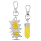 stílusos Calvin Klein Downtown medál szett: nemesacél Pendants  kontrasztos  és "LIVE IT" Lettering - táska kiegészítő - 7 x 1.3 cm - KJJCJA090100 - ezüst/sárga Méret: N