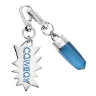 trendi Calvin Klein Downtown medál szett: nemesacél Pendants  kontrasztos  és COWBOY Logo - táska kiegészítő - 7 x 1.3 cm - KJJCLA090300 - ezüst/kék Méret: N