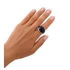 Pompous Calvin Klein női gyűrű  ovális-alakú kő, nemesacél gyűrű, Finger gyűrű KJ3QLR0201 ezüst/kék Méret: 7