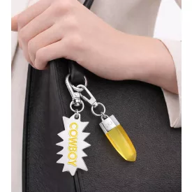   Cool Calvin Klein Downtown medál szett - nemesacél Pendants  kontrasztos  és COWBOY Logo - táska kiegészítő - 7 x 1.3 cm - KJJCJA090200 - ezüst/sárga Méret: N