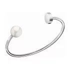 Modern Calvin Klein női nemesacél karperec Karkötő  krém-fehér gyöngy és ezüst- fém Disc, méret XS, KJ9RMF0403, ezüst Méret: N