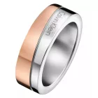 Calvin Klein női Designer gyűrű, nemesacél gyűrű  the Hook Collection, méret 5, KJ06PR200105, ezüst/rózsa arany Méret: N