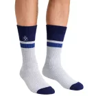 3 pár SCOTCH & SODA férfi Crew Zokni Amsterdam pamut BLEND Everyday Zokni egy méret / 41-46 Business Zokni SS601099-037 szürke/Navy, kék Melange, kék csíkos Méret: N