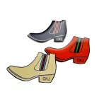 3-csomag Calvin Klein Unisex férfi női Boat-Design Pin-Up Brooches, nemesacél, KJJNDH300100, fekete/narancssárga/bézs Méret: N