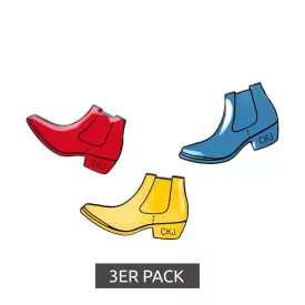   3-csomag Calvin Klein Unisex férfi női Boat-Design Pin-Ups, nemesacél Enamel Brooches KJJNDH300400 sárga/piros/kék Méret: N