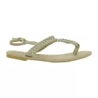 Summer női tanga szandál in a szőtt Look, Summer Cipő, papucs 909051 arany/bézs Méret: 42