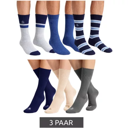 3 pár SCOTCH & SODA férfi Crew Zokni Amsterdam Everyday Zokni egy méret / 41-46 pamut BLEND in szürke/Navy/kék vagy műselyem BLEND in szürke/Navy/bézs Méret: N