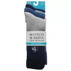 3 pár SCOTCH & SODA férfi Crew Zokni Amsterdam Everyday Zokni egy méret / 41-46 pamut BLEND in szürke/Navy/kék vagy műselyem BLEND in szürke/Navy/bézs Méret: N