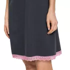 dekoratív női hálóing/pajama  delicate fűző és bows, pamut nightdress 927280 szürke/rózsaszín Méret: 52_54
