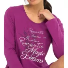 hosszú női nightdress pajama  slit hálóing  statement print pamut ruha 933148 Violet Méret: 36_38
