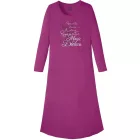 hosszú női nightdress pajama  slit hálóing  statement print pamut ruha 933148 Violet Méret: 36_38