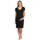 Practical női szoptatós hálóing/pelenkázó Nightdress/pelenkázó Nightwear in pamut 943160 fekete Méret: 44_46