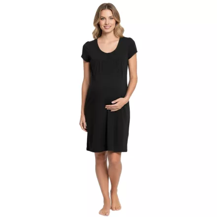 Practical női szoptatós hálóing/pelenkázó Nightdress/pelenkázó Nightwear in pamut 943160 fekete Méret: 44_46