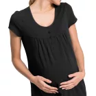 Practical női szoptatós hálóing/pelenkázó Nightdress/pelenkázó Nightwear in pamut 943160 fekete Méret: 48_50