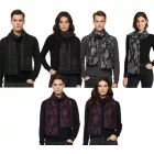 elegáns Roberto Cavalli sál for férfi és női, made of pure gyapjú, elérhető in fekete/szürke, fekete/piros, vagy szürke/fekete Méret: N