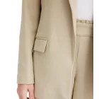 klasszikus linen-look blézer nőknek  csíkos bélés, loose fit, 965058 bézs Méret: 48