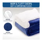 kifordítható Everlasting Comfort plüss Sherpa garbó takaró, 127 x 165 cm, kék, fekete, bordó, és Snow fehér Méret: N