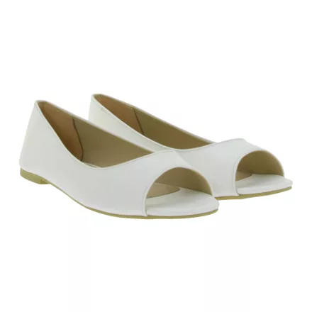 Timeless női balerina cipő lapostalpú cipő in szintetikus bőr, Peep-Toe Summer Cipő 936522 fehér Méret: 38