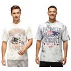 RE:fedett X NFL új England Patriots férfi póló, pamut Ing in ekrü fehér vagy Tie-Dye kék Méret: S