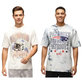   RE:fedett X NFL új England Patriots férfi póló, pamut Ing in ekrü fehér vagy Tie-Dye kék Méret: XL